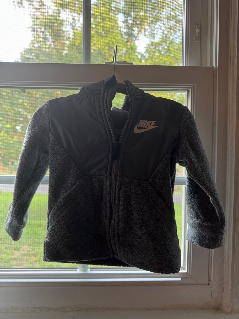 Nike Black & Dark Gray Kids Sherpa Zip Jacket